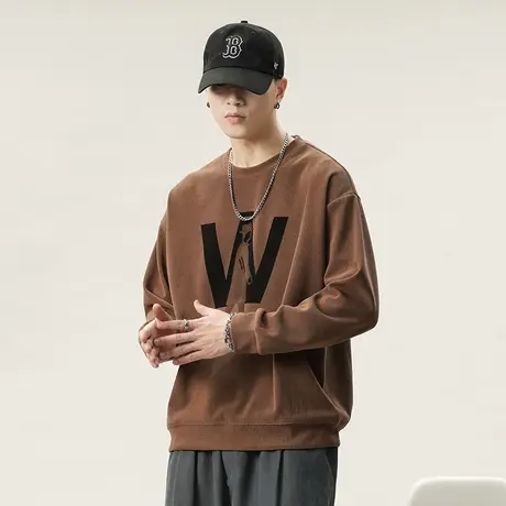 休闲字母印花卫衣男高档男士卫衣潮牌卫衣男百搭长袖潮流舒适卫衣图片