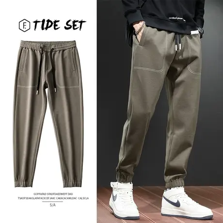 针织运动卫裤男士休闲裤2023新款男裤子萝卜春秋款秋季秋冬款冬季商品大图