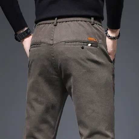 春天直筒休闲长裤春秋款高端修身小脚男裤子春季男士商务职业西裤商品大图