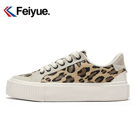 feiyue/飞跃豹纹帆布鞋女2024春季新款时尚百搭软底低帮休闲鞋897商品大图