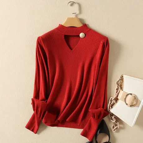 半高领毛衣套头打底衫女春装2024年新款内搭爆款百搭洋气针织衫女图片