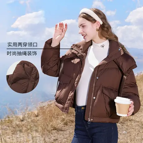 【新年搭配专场】香影美拉德短款羽绒服女2023冬装新款面包服商品大图