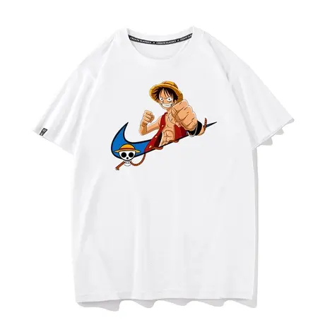 秀洛恶搞勾子海贼王路飞周边打底衫半袖纯棉宽松圆领T恤短袖动漫图片