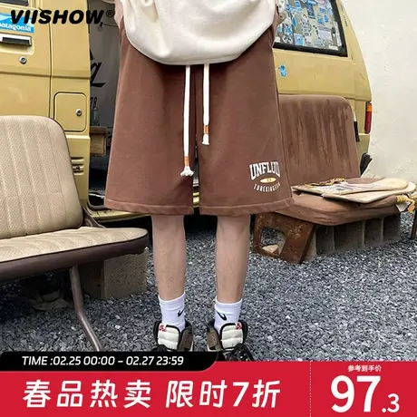 VIISHOW美式运动短裤男夏季薄款潮牌街头宽松直筒休闲五分裤子商品大图