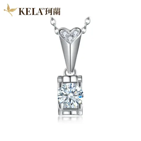 珂兰 18K金牛头款钻石吊坠正品专柜 白金钻石项链新款锁骨链子zs图片