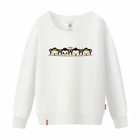 Ohlyah品牌女装男春秋大领口短款日韩潮卫衣棉线T恤卫衣圆领班服商品大图