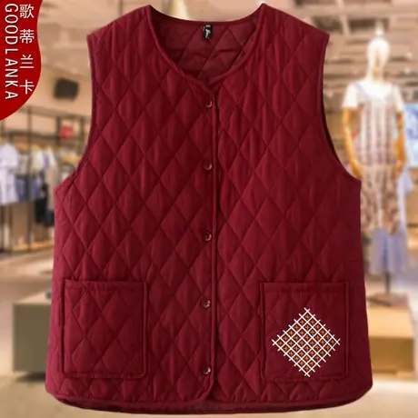 大码中老年女装秋冬外穿羽绒棉马夹女洋气妈妈装夹棉保暖马甲外套商品大图