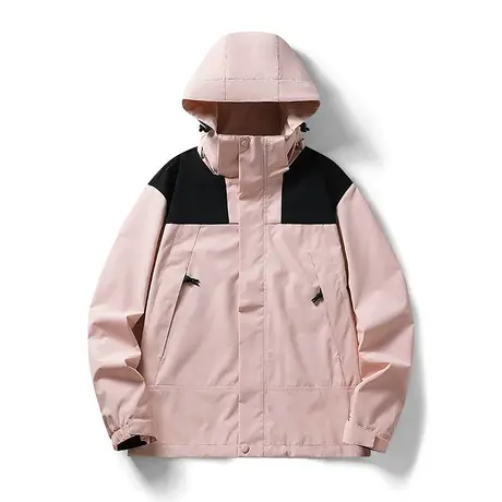 情侣上衣春秋运动外套男可脱卸帽防风防水冲锋衣夹克风衣登山服女商品大图