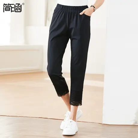 【高弹】大码女装夏装新款简涵高端轻奢显瘦减龄遮肚裤子胖mm图片