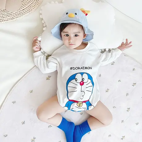 新生婴儿连体衣服夏季薄款套装纯棉空调睡衣宝宝夏装长袖哈衣爬服图片