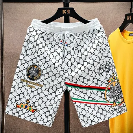 2023夏季薄款七分裤男冰丝男款运动短裤7分男士宽松八分休闲裤子商品大图