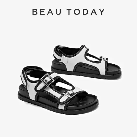 BeauToday罗马凉鞋女外穿2024新款女凉鞋BT沙滩一字带凉鞋女运动图片