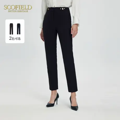 Scofield女装修身直筒西装裤气质通勤高腰西裤秋季裤子图片