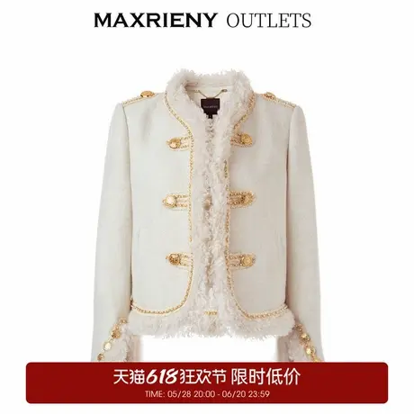 【奥莱】MAXRIENY伯爵白茶外套军旅风复古冬季廓形夹克女商品大图