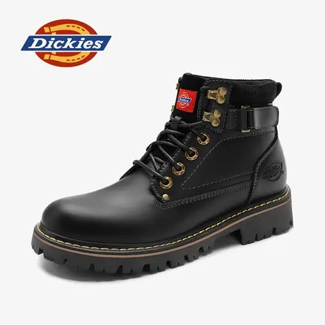 Dickies工装皮靴2024新款秋冬透气加绒英伦黑色马丁靴图片