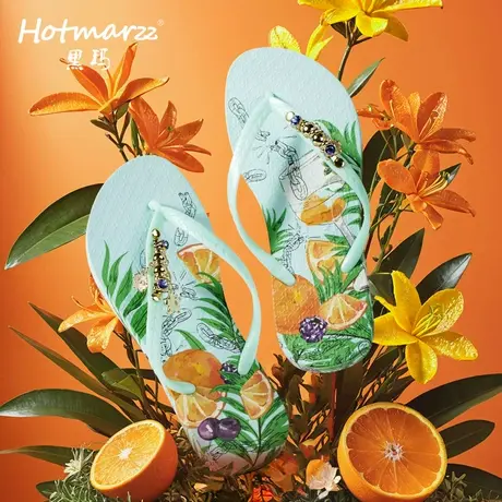 hotmarzz/黑玛人字拖女夏季休闲居家平底拖鞋时尚度假夹脚沙滩鞋商品大图