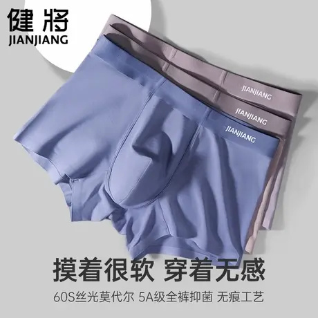 健将男士内裤莫代尔四角短裤冰丝无痕抑菌新款男式薄款男生平角裤商品大图