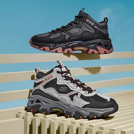 Skechers斯凯奇男鞋夏季休闲运动鞋厚底增高复古跑步鞋户外高帮鞋商品大图