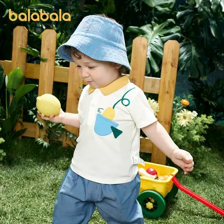 巴拉巴拉婴儿t恤宝宝上衣男童衣服儿童短袖2024新款夏装舒适亲肤图片