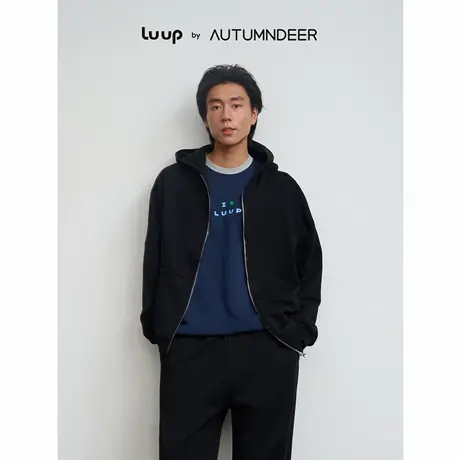 秋鹿Luup | 城市漫游 连帽卫衣男秋款套头上衣帽衫/休闲运动套装商品大图