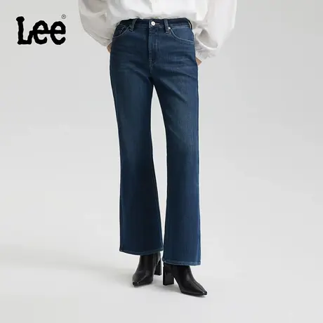 【张凌赫代言】Lee25秋冬新427标准喇叭加厚加绒深蓝女保暖牛仔裤图片
