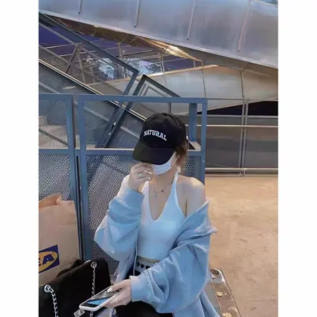 2025新款韩系慵懒风连帽重磅加绒卫衣灰色开衫女秋冬休闲宽松外套商品大图