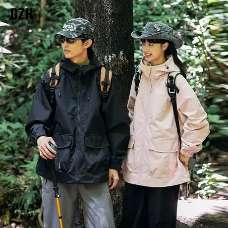 男士机能风冲锋衣情侣款防风外套男潮牌男装2023新款衣服秋季风衣商品大图