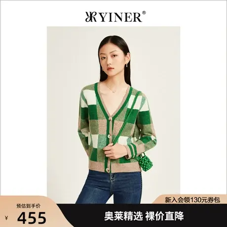 【美丽诺羊毛】YINER音儿女装2022冬季新款毛织外套图片