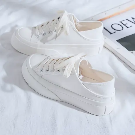 帆布鞋女2021夏季新款韩版ulzzang百搭学生休闲复古厚底透气布鞋商品大图