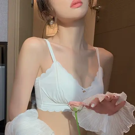 少女内衣女薄款春夏白色胸罩无钢圈收副乳显胸小无痕美背文胸套装图片