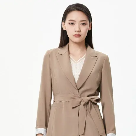 朗姿 秋季收腰系带通勤风女式西装外套秋季新款商场同款西装奥莱商品大图
