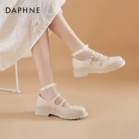 达芙妮英伦小皮鞋日系女jk制服鞋玛丽珍鞋洛丽塔圆头平底单鞋粗跟图片