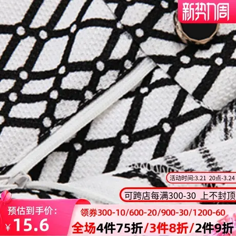 秋水伊人春装新款女装菱形格纹修身铅笔裤长裤F1033图片