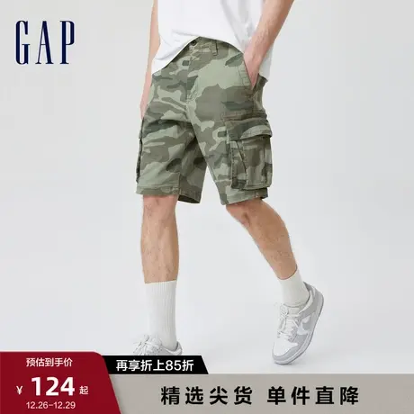 Gap男装夏季新款户外山系工装短裤休闲直筒露营透气五分裤602726图片