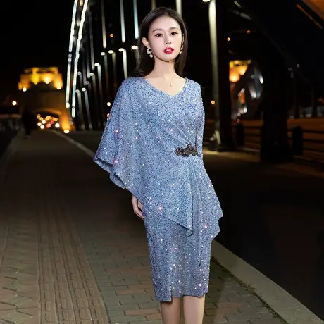 晚礼服连衣裙女小个子高级感轻奢显瘦高端宴会主持短款气质小礼服商品大图