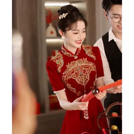 敬酒服新娘2024新款高级感订婚礼服重工中式秀禾服出阁服嫁衣夏季商品大图