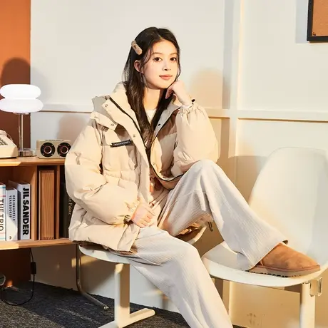 唐狮2024秋冬新款净色女羽绒服韩系温柔工装学院风减龄少女气质商品大图