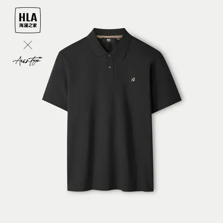 HLA/海澜之家轻商务时尚系列POLO衫2024春夏新款凉感绣花短袖男图片