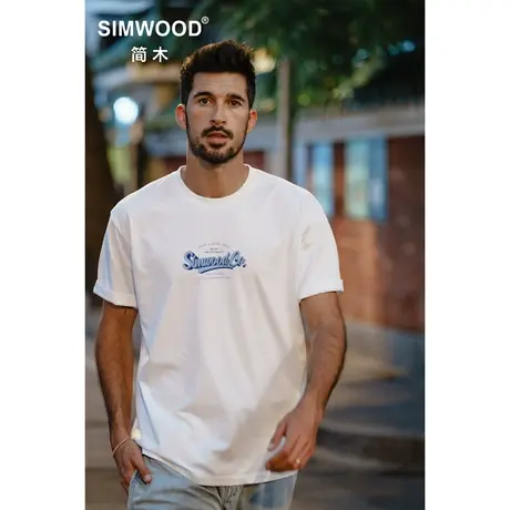 Simwood简木男装【宽松版型】新款200g速干凉感棉COOLMAX短袖T恤图片