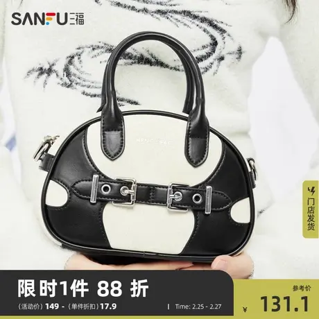 三福枕头包女2024新款龙年系列千禧风格子压纹通勤手提包包480136商品大图