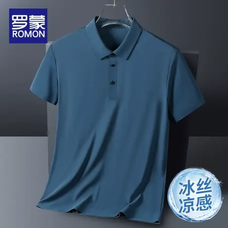 罗蒙冰丝短袖Polo衫男士夏季薄款宽松翻领速干T恤商务休闲上衣潮图片