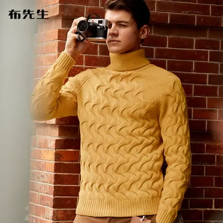 MrBu布先生微廓形高领羊毛T男秋冬精美提花厚款羊毛衫KT01387商品大图