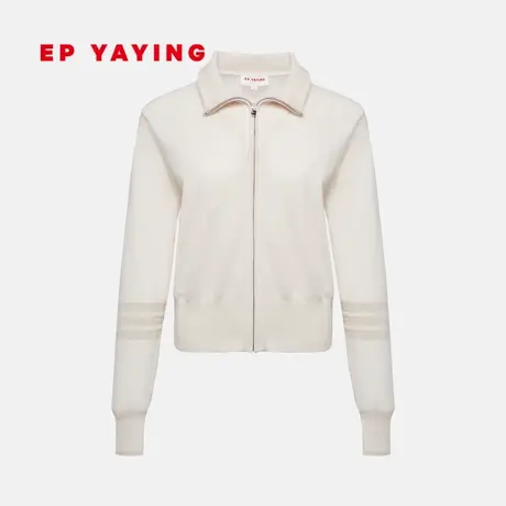 [阿拉善羊绒]EP雅莹女装 无染色羊绒polo针织开衫 商场同款9129A商品大图