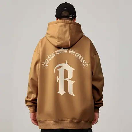 重磅卫衣大码秋冬款连帽加绒美式复古胖子外套男生春秋潮牌宽松男图片