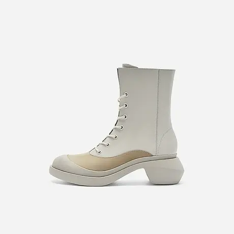 Nine West/玖熙2023年机车马丁靴女滑梯跟复古骑士靴图片