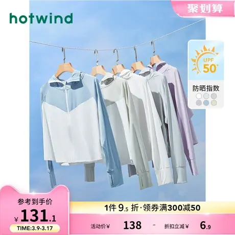 热风夏季新款女士针织防晒服外套连帽宽松凉感防晒外套女空调衫商品大图