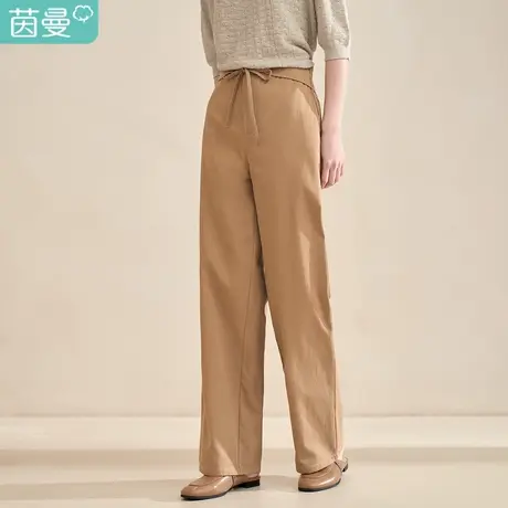 【商场同款】茵曼2023春女装新款时尚休闲松紧腰宽松遮肉显瘦长裤图片