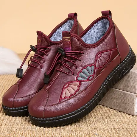 冬季加绒保暖鞋子中老年人奶奶妈妈鞋防滑老北京布鞋女款老人棉鞋商品大图