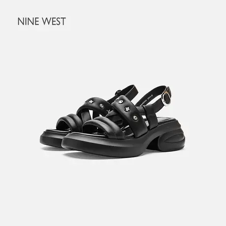【商场同款】Nine West/玖熙厚底凉鞋女外穿松糕底罗马鞋沙滩鞋图片