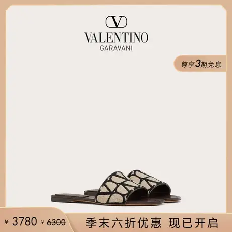 [季末优惠][线上限定]华伦天奴VALENTINO女士 V 标志平底拖鞋图片